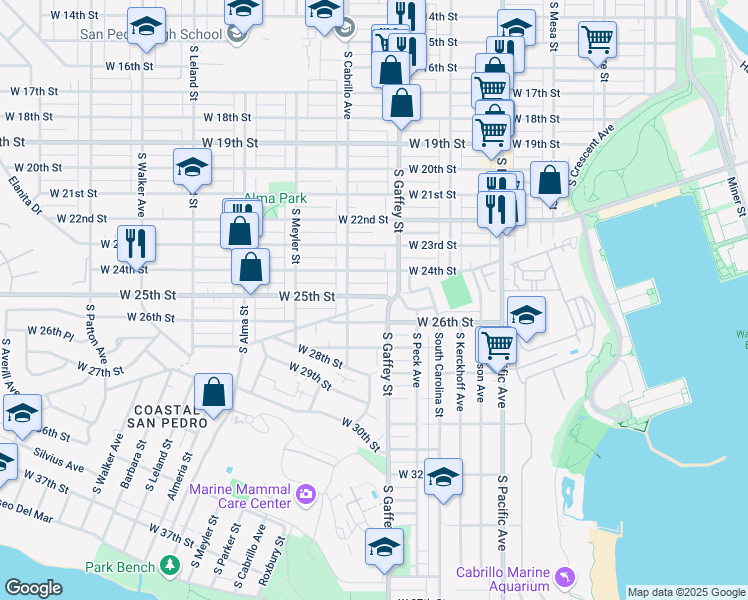map of restaurants, bars, coffee shops, grocery stores, and more near 722 West Hamilton Avenue in Los Angeles