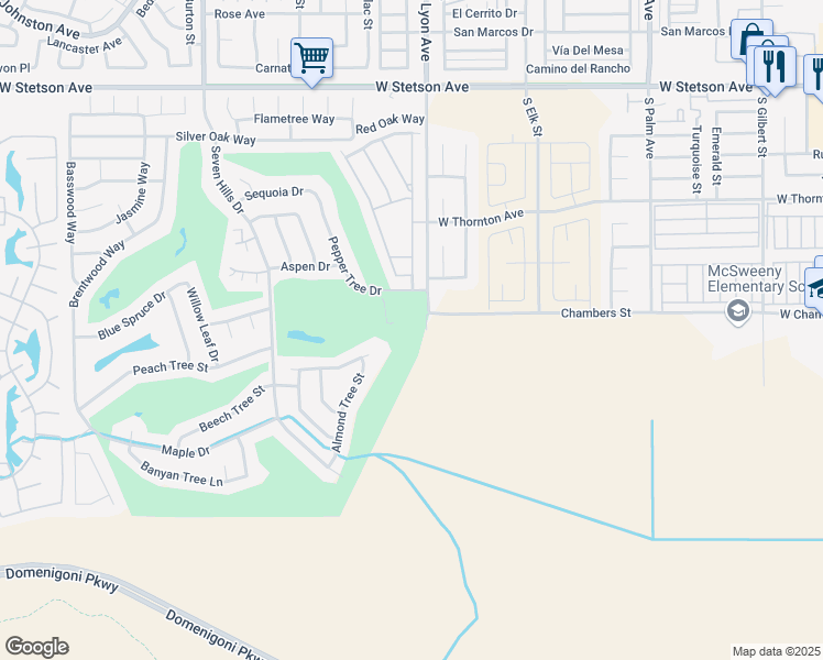map of restaurants, bars, coffee shops, grocery stores, and more near 1711 South Lyon Avenue in Hemet
