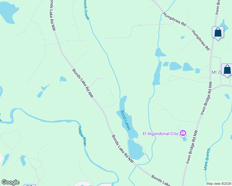 map of restaurants, bars, coffee shops, grocery stores, and more near 3203 Kylemoor Drive in Conyers