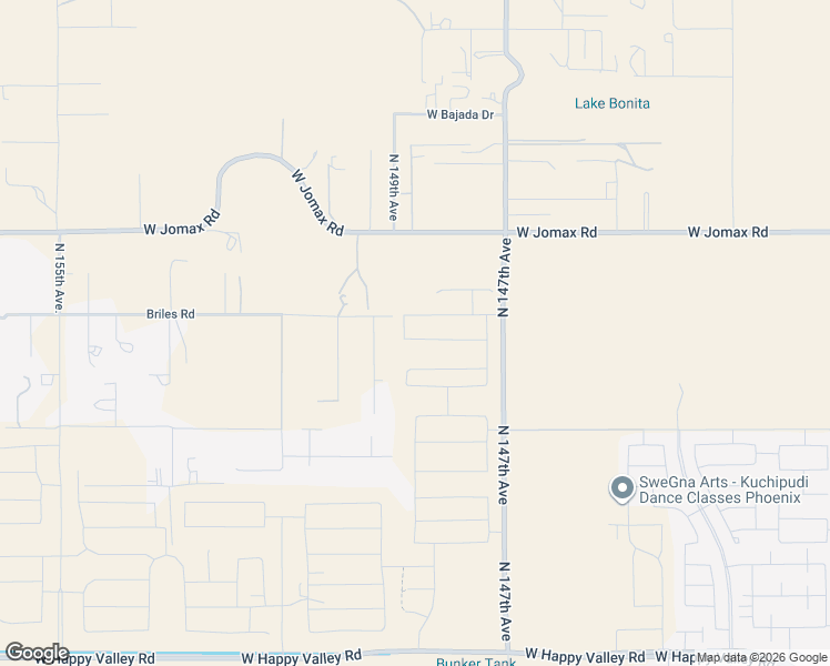 map of restaurants, bars, coffee shops, grocery stores, and more near 14915 West Briles Road in Sun City
