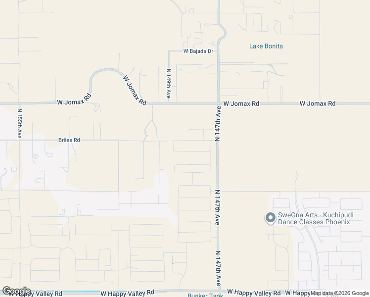 map of restaurants, bars, coffee shops, grocery stores, and more near 14915 West Briles Road in Sun City