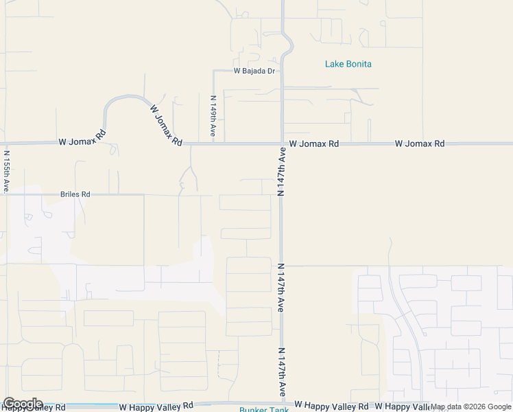 map of restaurants, bars, coffee shops, grocery stores, and more near 26241 North 147th Avenue in Surprise