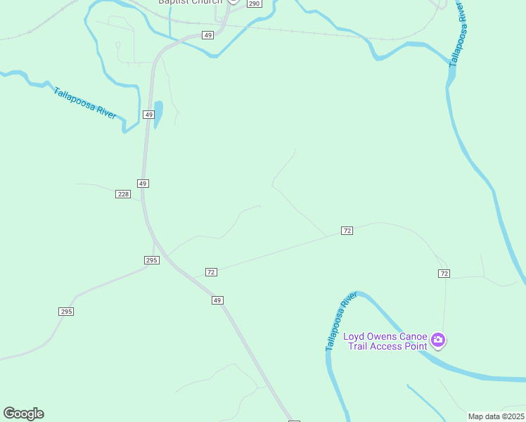 map of restaurants, bars, coffee shops, grocery stores, and more near County Road 72 in Muscadine