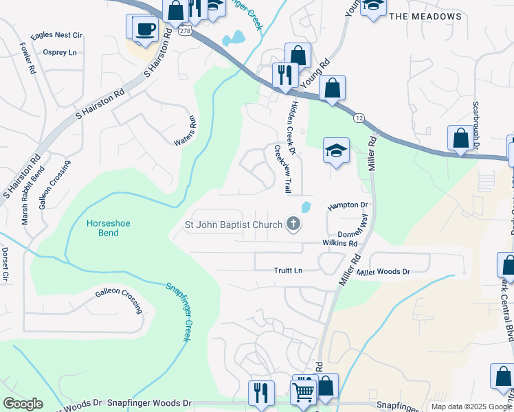 map of restaurants, bars, coffee shops, grocery stores, and more near 2290 Wilkins Cove in Decatur
