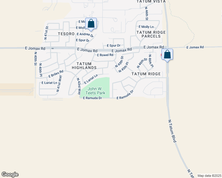 map of restaurants, bars, coffee shops, grocery stores, and more near 25824 North 44th Way in Phoenix