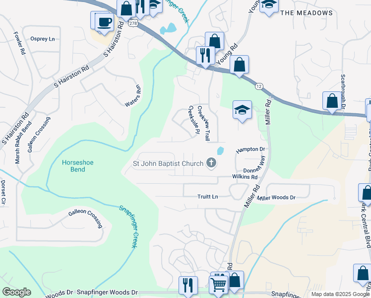 map of restaurants, bars, coffee shops, grocery stores, and more near 2290 Wilkins Cove in Decatur