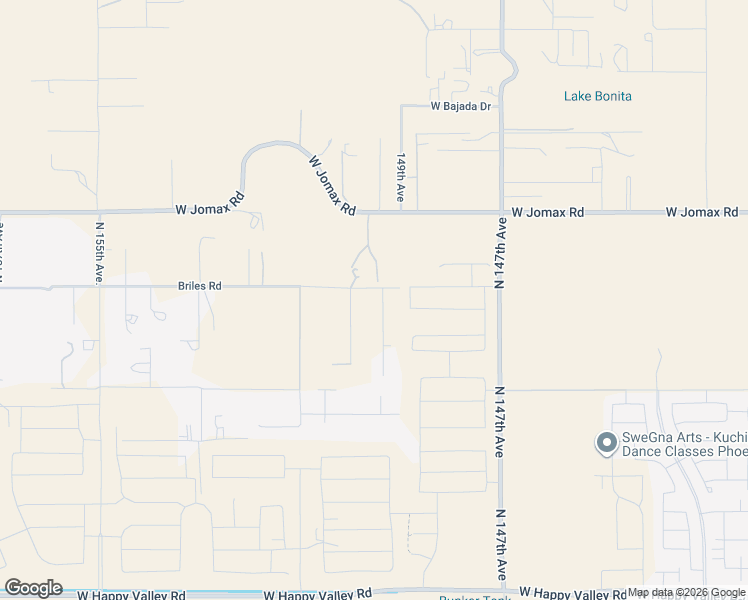 map of restaurants, bars, coffee shops, grocery stores, and more near 14915 West Briles Road in Sun City