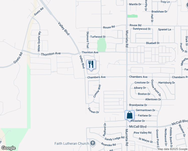 map of restaurants, bars, coffee shops, grocery stores, and more near 27453 Prominence Road in Menifee