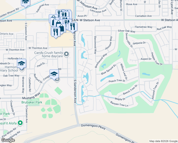 map of restaurants, bars, coffee shops, grocery stores, and more near 1500 Red Clover Lane in Hemet