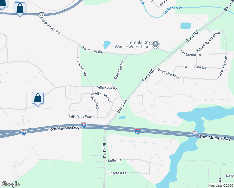 map of restaurants, bars, coffee shops, grocery stores, and more near 589 Villa Rosa Road in Temple
