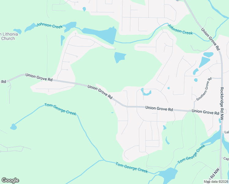 map of restaurants, bars, coffee shops, grocery stores, and more near 7700 Union Grove Road in Lithonia