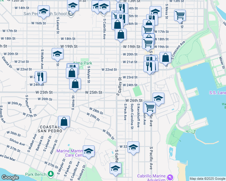 map of restaurants, bars, coffee shops, grocery stores, and more near 722 West Hamilton Avenue in Los Angeles