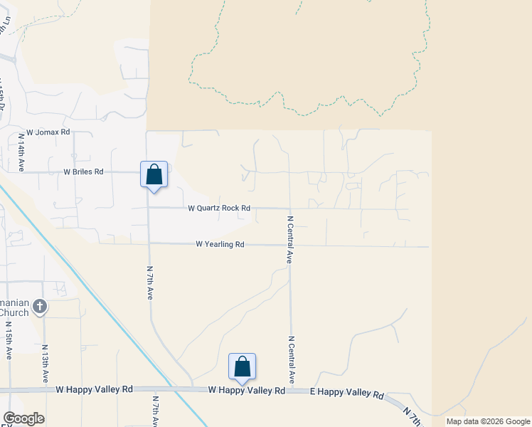 map of restaurants, bars, coffee shops, grocery stores, and more near 27 West Quartz Rock Road in Phoenix
