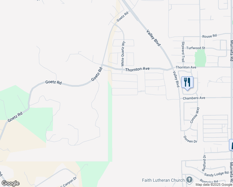 map of restaurants, bars, coffee shops, grocery stores, and more near 25080 River Peak Drive in Menifee