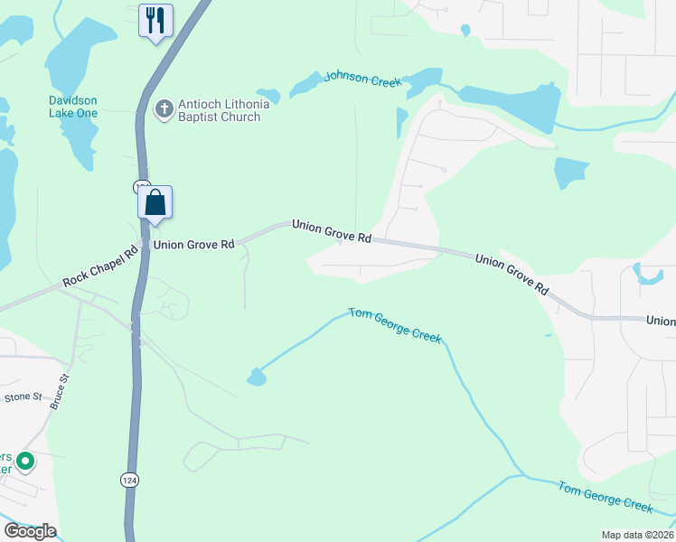 map of restaurants, bars, coffee shops, grocery stores, and more near 1972 Pittston Farm Road in Lithonia
