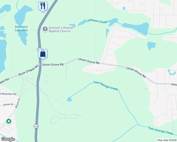 map of restaurants, bars, coffee shops, grocery stores, and more near 1972 Pittston Farm Road in Lithonia
