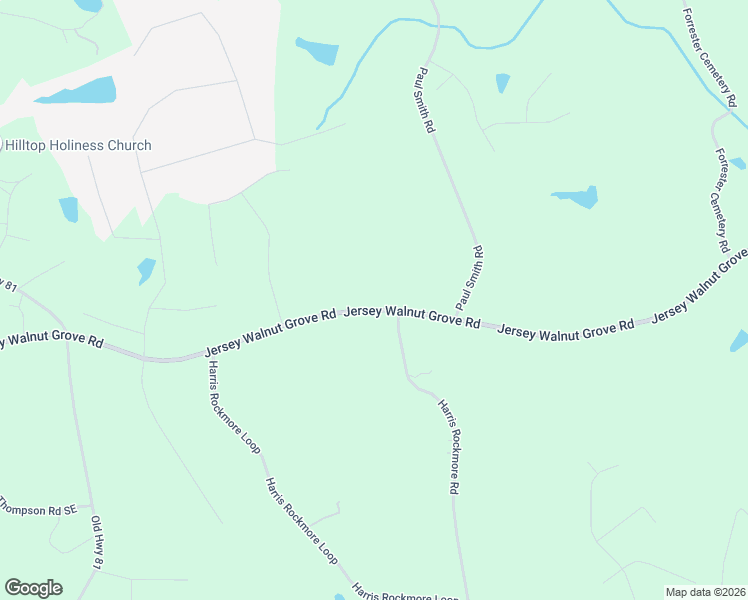 map of restaurants, bars, coffee shops, grocery stores, and more near 4488 Jersey Walnut Grove Road in Covington