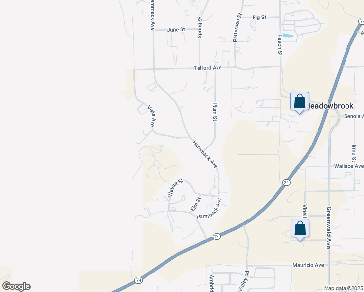 map of restaurants, bars, coffee shops, grocery stores, and more near 27409 Vista Avenue in Perris