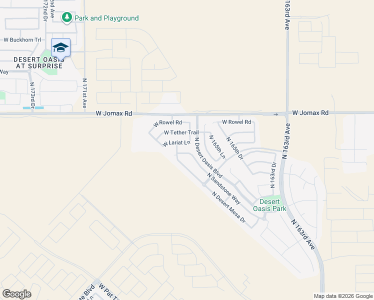 map of restaurants, bars, coffee shops, grocery stores, and more near 16722 West Briles Road in Surprise