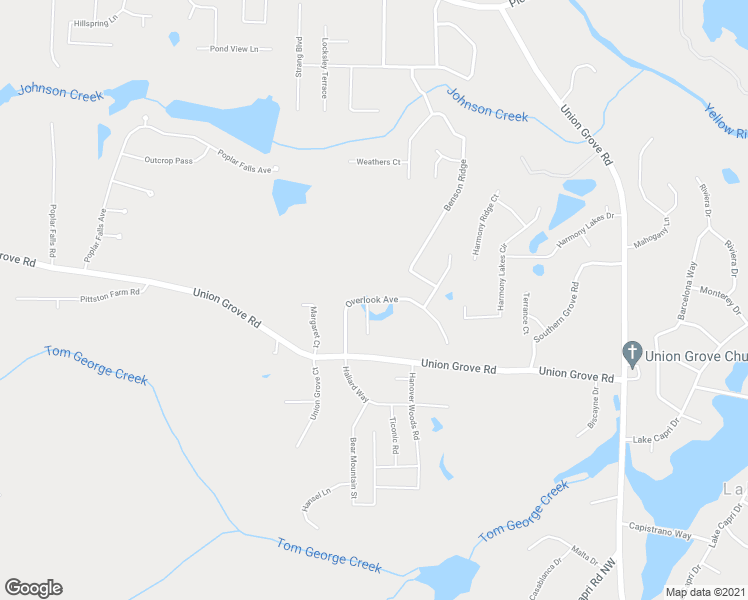 map of restaurants, bars, coffee shops, grocery stores, and more near 2289 Overlook Avenue in Lithonia