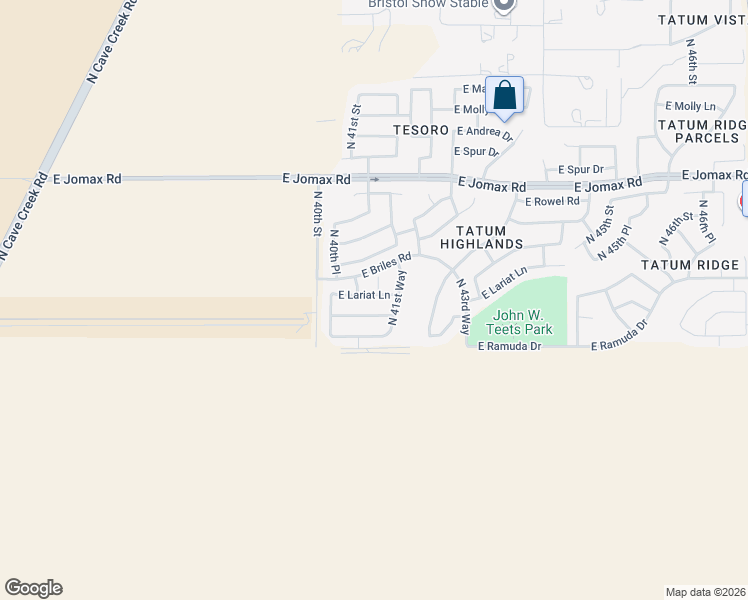 map of restaurants, bars, coffee shops, grocery stores, and more near 4115 East Lariat Lane in Phoenix