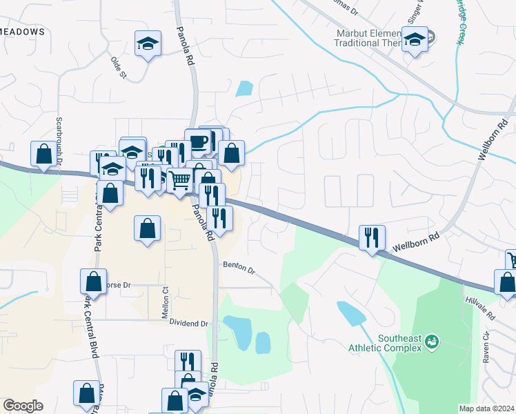 map of restaurants, bars, coffee shops, grocery stores, and more near 6160 Georgia 12 in Covington