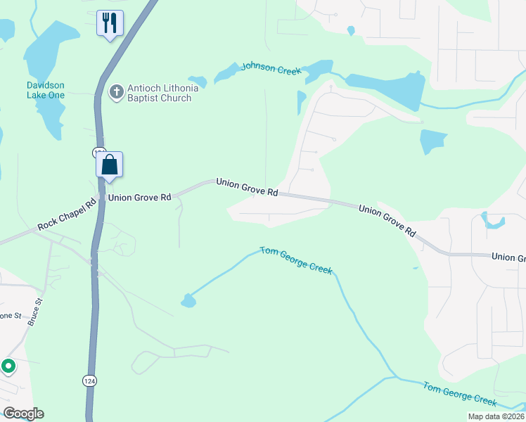 map of restaurants, bars, coffee shops, grocery stores, and more near 1997 Pittston Farm Road in Lithonia