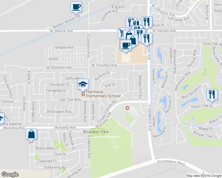 map of restaurants, bars, coffee shops, grocery stores, and more near 1483 Lancelot Court in Hemet