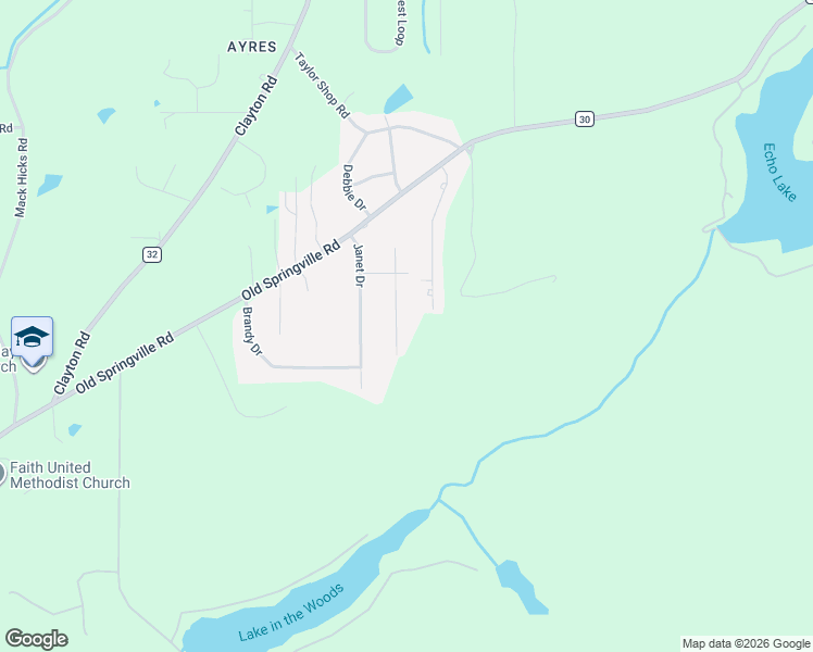 map of restaurants, bars, coffee shops, grocery stores, and more near 5855 Brenda Drive in Trussville