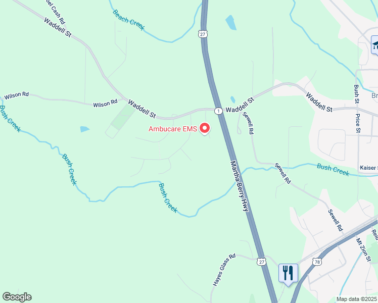 map of restaurants, bars, coffee shops, grocery stores, and more near 707 Mill Stone Way in Bremen