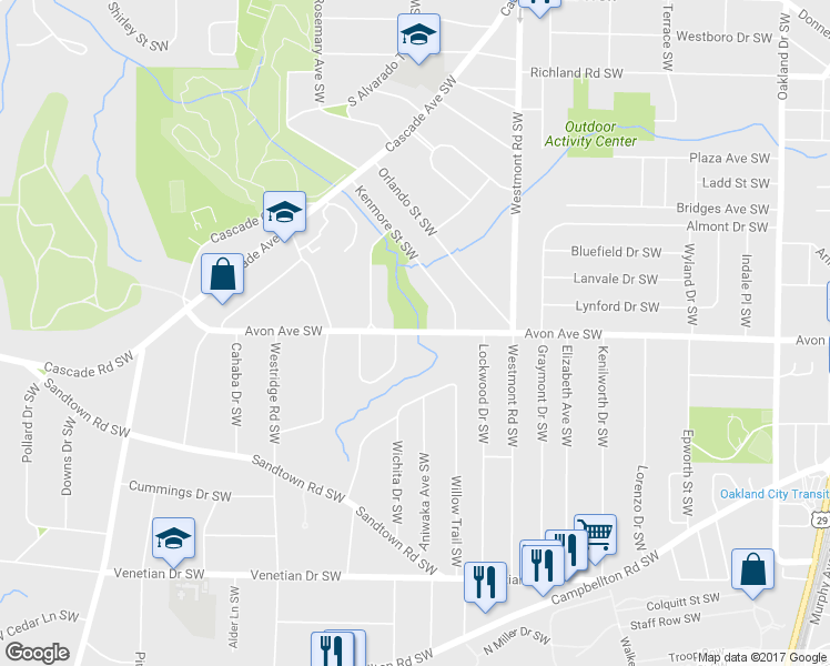 map of restaurants, bars, coffee shops, grocery stores, and more near 1618 Avon Avenue Southwest in Atlanta