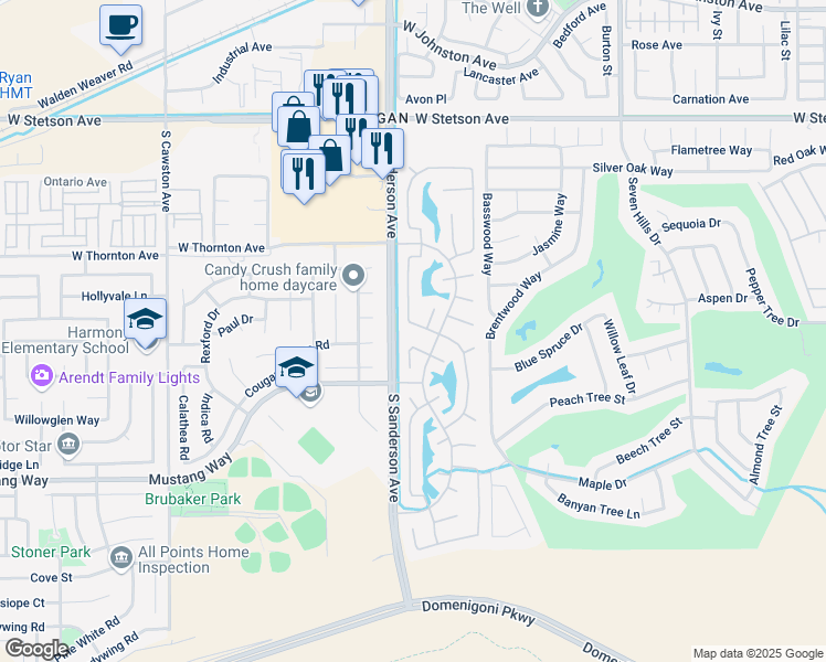 map of restaurants, bars, coffee shops, grocery stores, and more near 3231 Mill Ridge Drive in Hemet