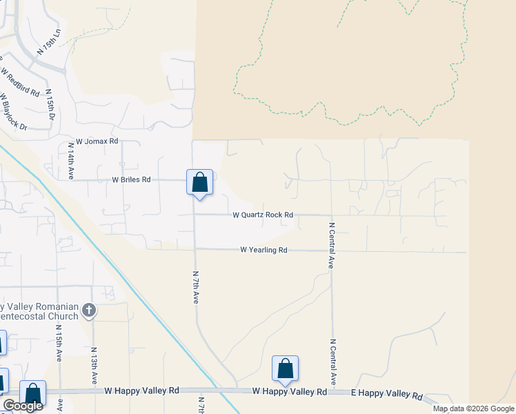 map of restaurants, bars, coffee shops, grocery stores, and more near 224 West Quartz Rock Road in Phoenix