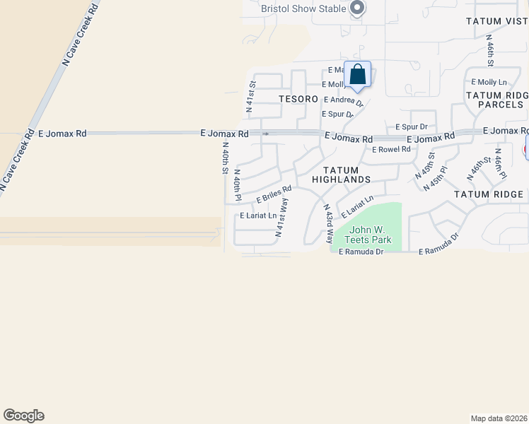 map of restaurants, bars, coffee shops, grocery stores, and more near 26004 North 41st Place in Phoenix