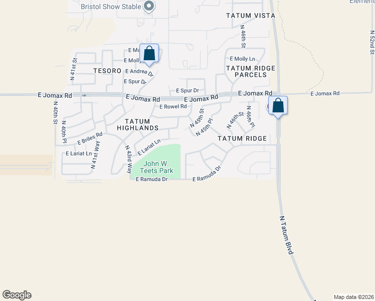 map of restaurants, bars, coffee shops, grocery stores, and more near 4519 East Tether Trail in Phoenix