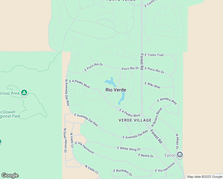 map of restaurants, bars, coffee shops, grocery stores, and more near 18710 East Rio Lane in Rio Verde