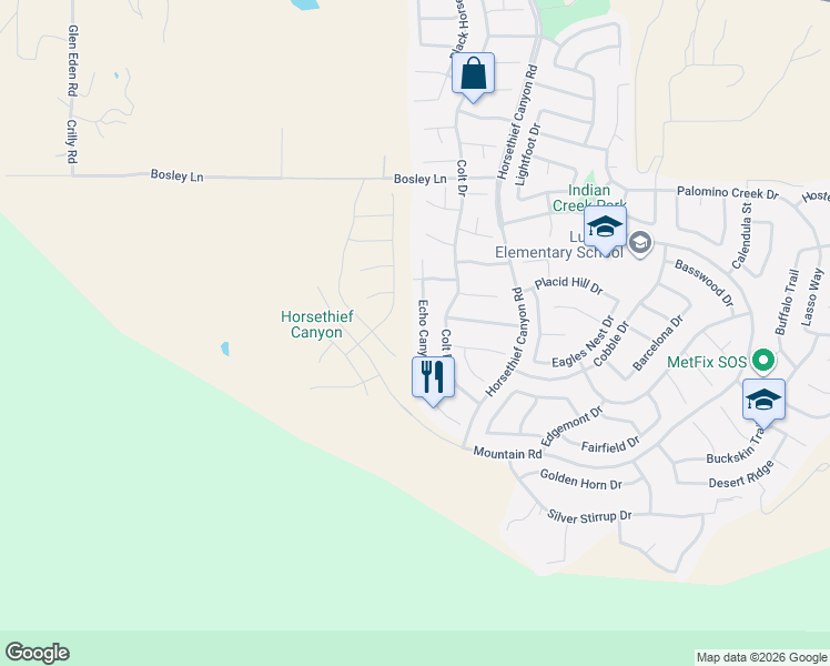 map of restaurants, bars, coffee shops, grocery stores, and more near 27283 Echo Canyon Court in Corona