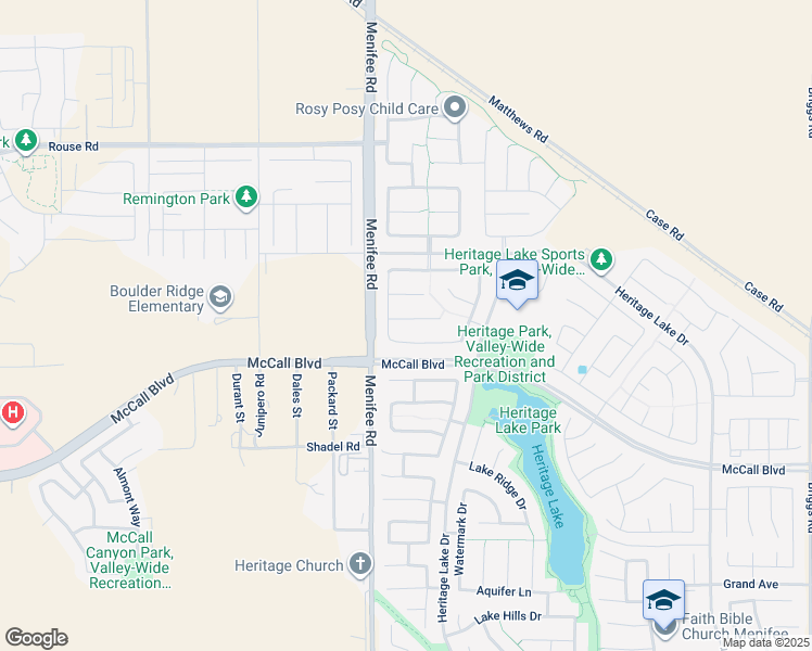 map of restaurants, bars, coffee shops, grocery stores, and more near 29095 Black Meadow Court in Menifee