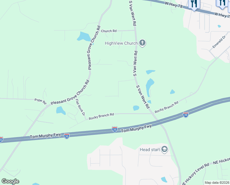 map of restaurants, bars, coffee shops, grocery stores, and more near 139 Autumn Run Place in Villa Rica