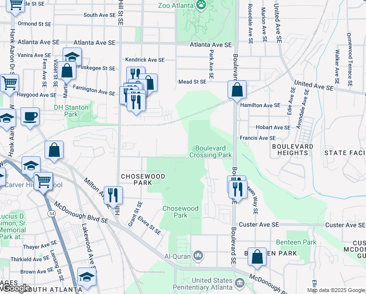 map of restaurants, bars, coffee shops, grocery stores, and more near 460 Englewood Avenue Southeast in Atlanta