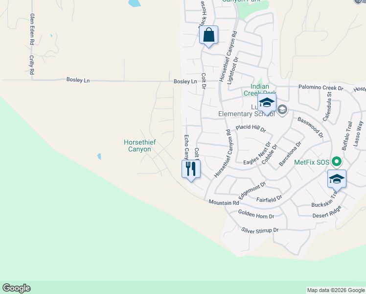 map of restaurants, bars, coffee shops, grocery stores, and more near 27283 Echo Canyon Court in Corona