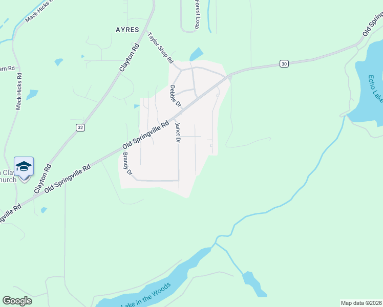 map of restaurants, bars, coffee shops, grocery stores, and more near 5855 Brenda Drive in Trussville