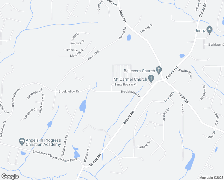 map of restaurants, bars, coffee shops, grocery stores, and more near 3700 Hickory Level Lane in Douglasville