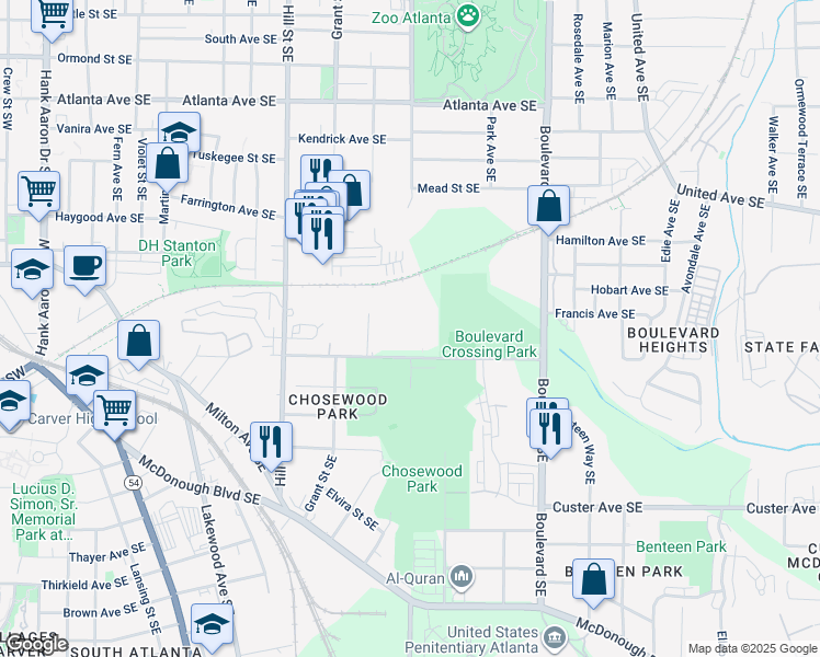 map of restaurants, bars, coffee shops, grocery stores, and more near 460 Englewood Avenue Southeast in Atlanta