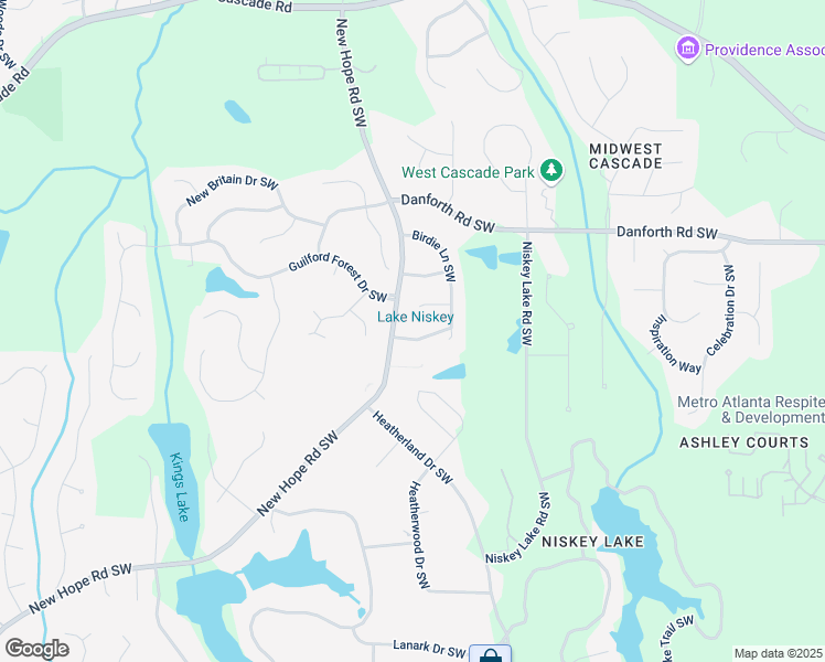 map of restaurants, bars, coffee shops, grocery stores, and more near 4745 Brightwood Lane Southwest in Atlanta