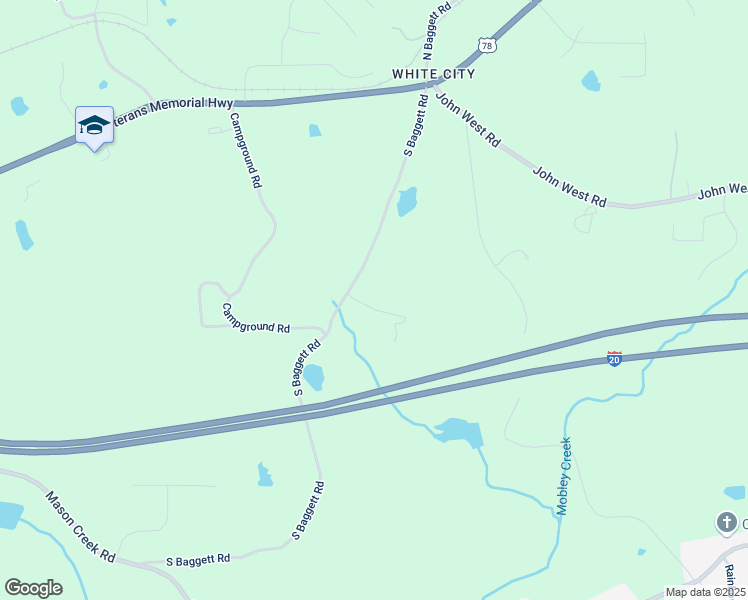 map of restaurants, bars, coffee shops, grocery stores, and more near 3034 South Baggett Road in Douglas County