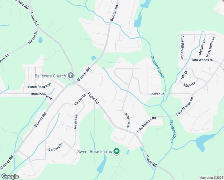 map of restaurants, bars, coffee shops, grocery stores, and more near 3115 Freedom Court in Douglasville