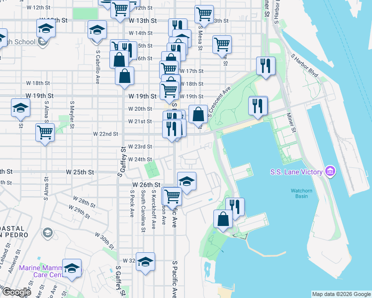 map of restaurants, bars, coffee shops, grocery stores, and more near 2251 Barbour Court in Los Angeles