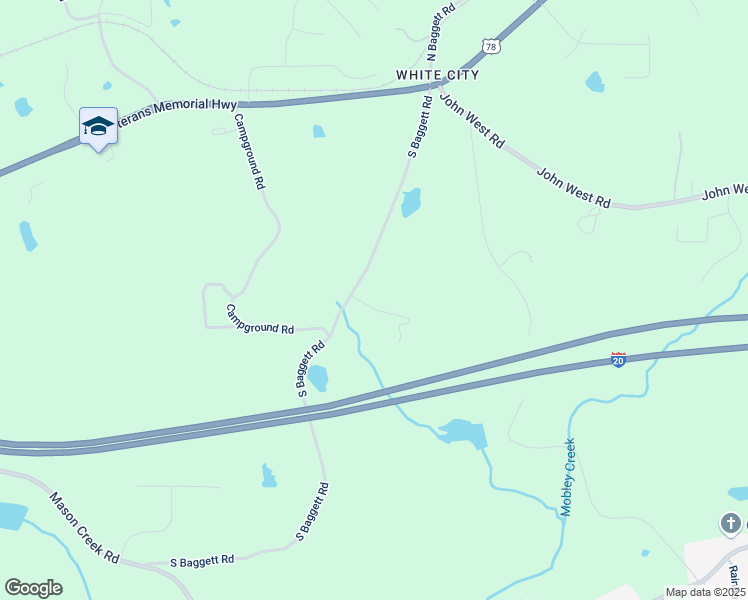 map of restaurants, bars, coffee shops, grocery stores, and more near 3034 South Baggett Road in Douglas County