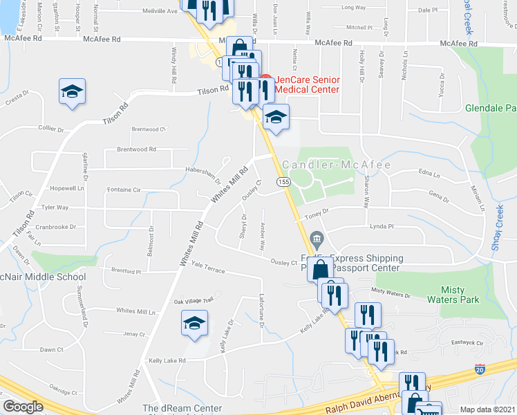 map of restaurants, bars, coffee shops, grocery stores, and more near 2265 Amber Way in Decatur